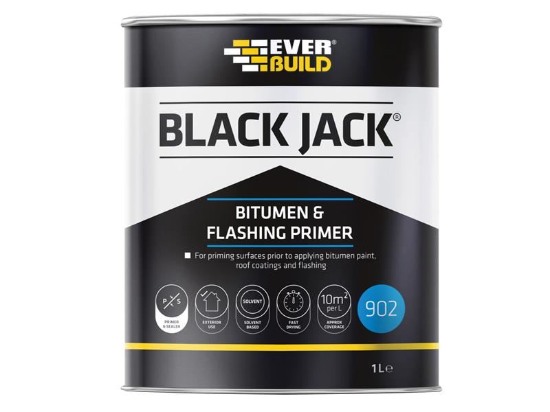 Everbuild Sika Black Jack 902 Bitumen & Flashing Primer 1L