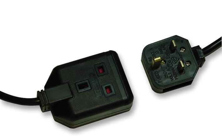 PERMAPLUG Extensão Elétrica Monobloco 10m, 13A, Uso Industrial, Preto