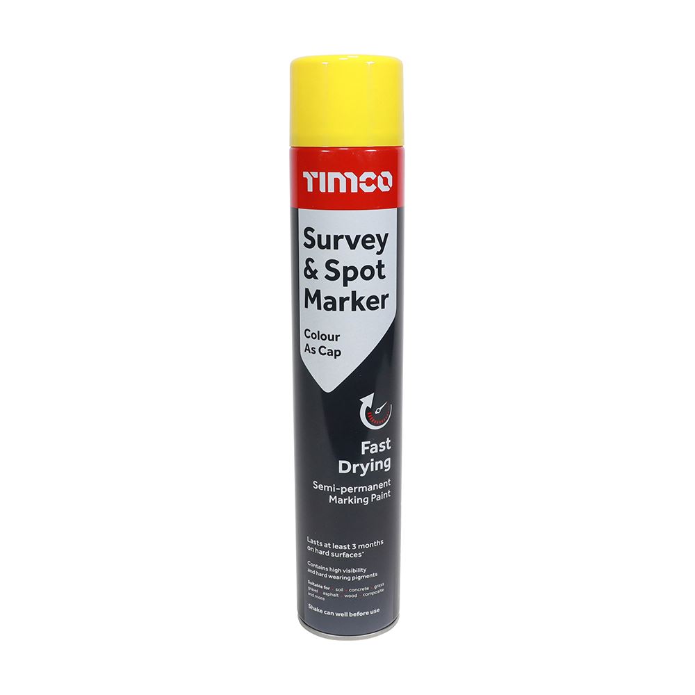 Timco Pintura Rápida de Secado para Topografía y Marcado, Amarilla, 750ml