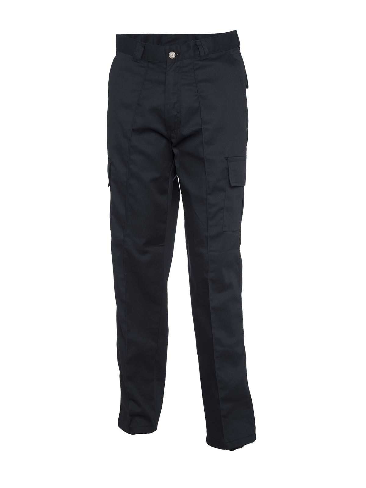 Uneek Unisex Cargo Trousers, 65% Polyester 35% Cotton, Black, Size 32