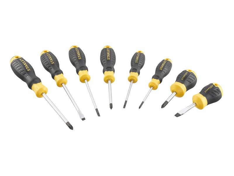 STANLEY CUSHION GRIP Σετ Κατσαβιδιών, 8 Τεμάχια, Χάλυβας Χρωμίου Βαναδίου