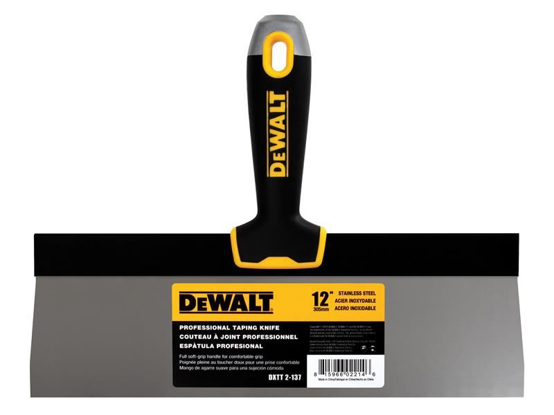 DEWALT Soft Grip Taping Knife, 300mm (12in), Stainless Steel