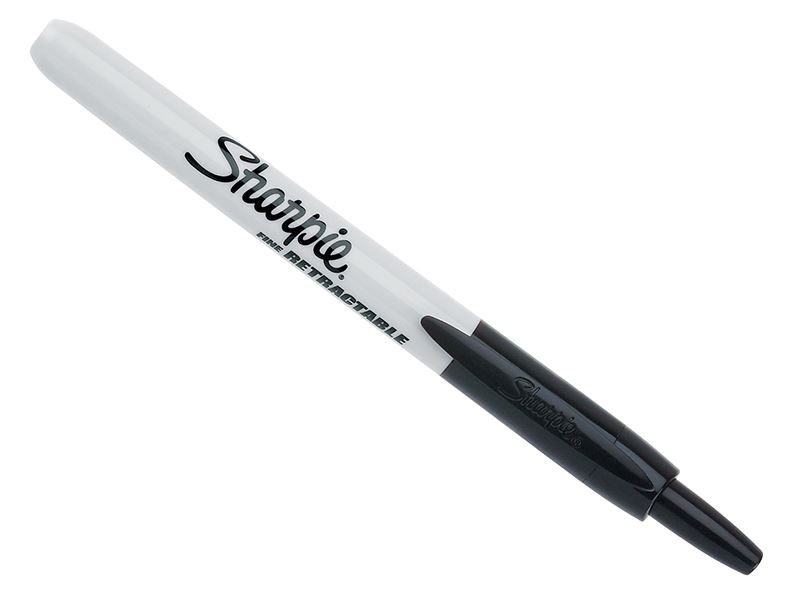 Sharpie Retractable Fine Permanent Marker, Black, 1mm Tip