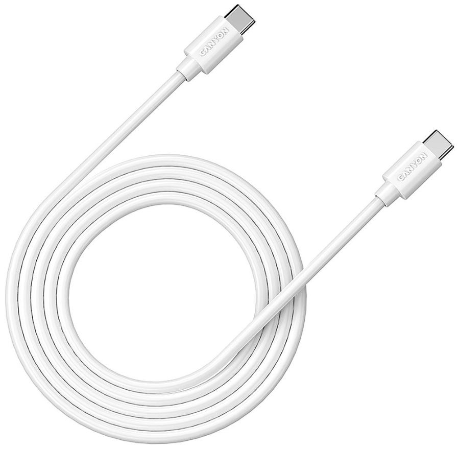 CANYON USB-C Oplaad- en Synchronisatiekabel (Mannelijk naar Mannelijk), 2m, Wit