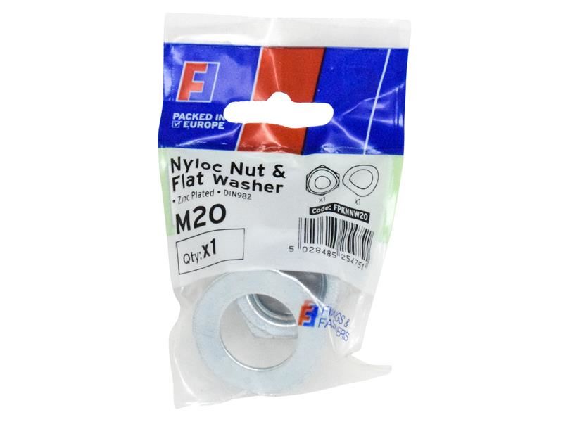 ForgeFix Nyloc Nut & Washer M20 - ForgePack of 1