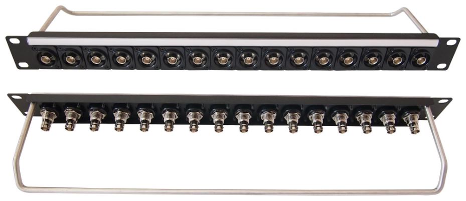 CLIFF ELECTRONIC COMPONENTS - 1U 16端口 XLR 配線盤 (配備75歐姆BNC同軸接口) 黑色