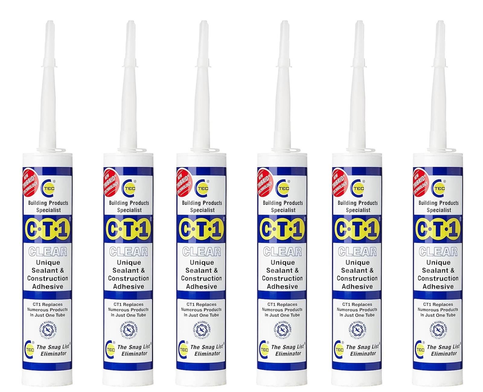 CT1 Clear Snag Tube Sealant & Adhesive Pack of 6