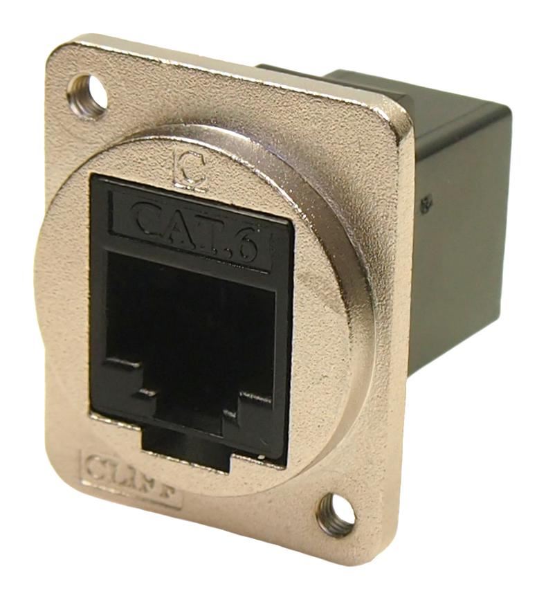CLIFF CP30222M3 RJ45 Cat6 průchozí konektor, kovový, stříbrný