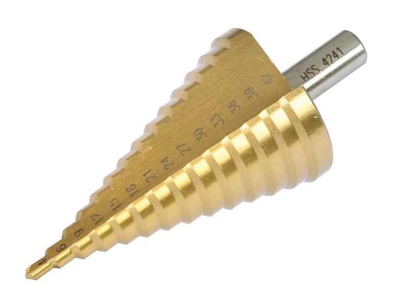 BlueSpot Tools HSS Step Drill, 4-42mm, Titanium Coated