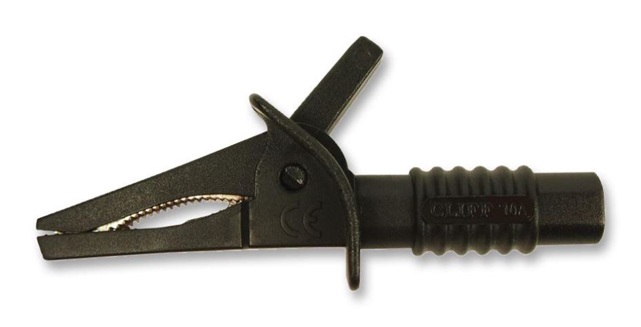CLIFF ELECTRONIC COMPONENTS - Klip Buaya Elektrik, Hitam, 25mm
