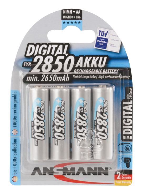 ANSMANN - Bateri AA Boleh Dicas Semula NiMH 2850mAh 4 Pek