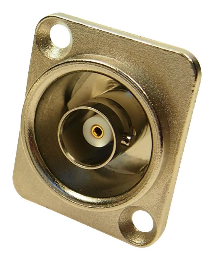 CLIFF 75 ohm BNC panelový propojovací konektor, stříbrný, XLR rám