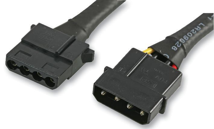AKASA 4-Pin Molex Verlengkabel (Man-vrouw), 30cm