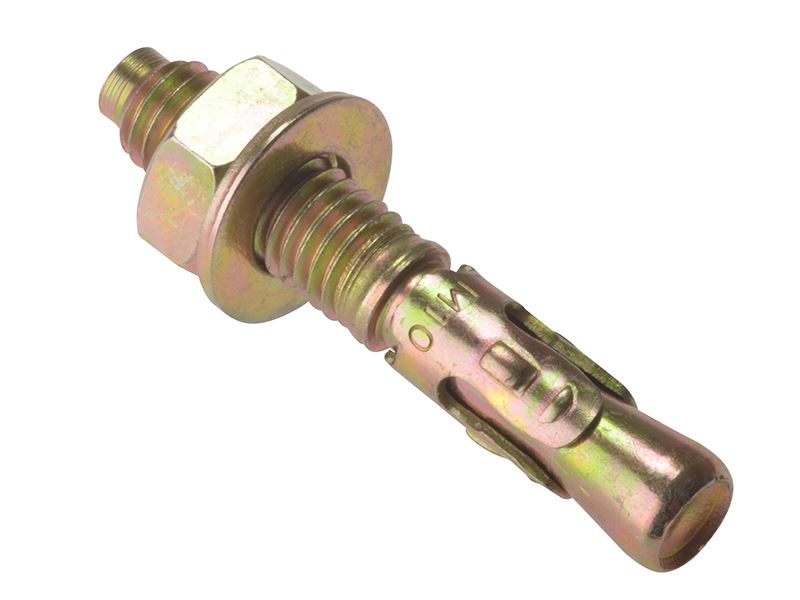 ForgeFix Tornillo Pasante M8 x 75mm, Zincado Amarillo, Pack de 10