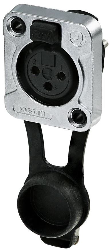REAN Conector XLR 5 Polos, Tipo D, IP65, Preto, Contactos Banhados a Ouro