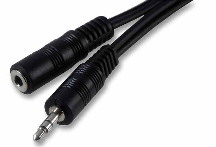 PRO SIGNAL - Kabel Sambungan Stereo Jack 3.5mm Plug ke Socket 10m Hitam