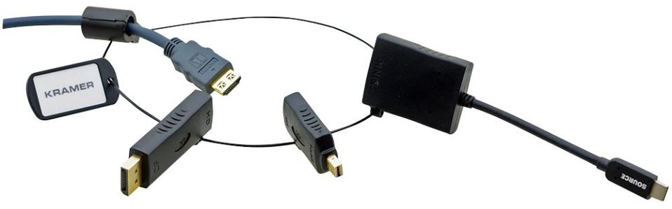 KRAMER HDMI Adaptorring met DisplayPort, Mini DisplayPort & USB-C