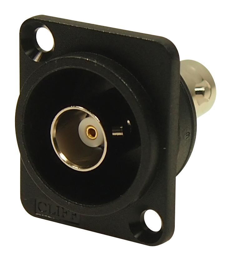 CLIFF BNC 50Ohm Panel Mount Feedthrough Connector, Black Metal