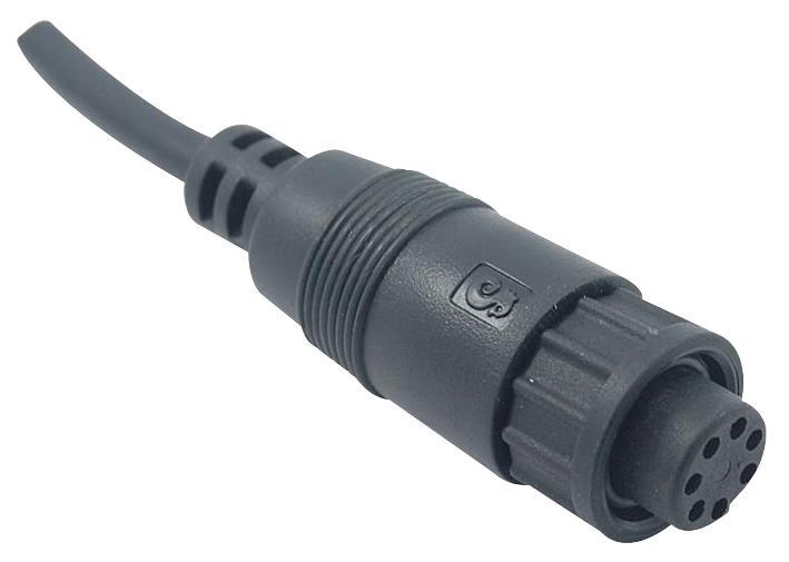 MULTICOMP 3-Way Circular Cable Assembly, 10A, 1m, IP68, Black