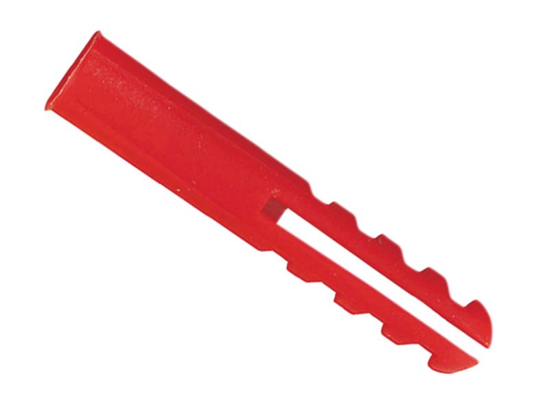 Rawlplug Tacos de Plástico Rojo, Tornillos No.6-12, Paquete de 10x100
