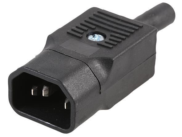 Bulgin מחבר IEC C14 להברגה מחדש, שחור