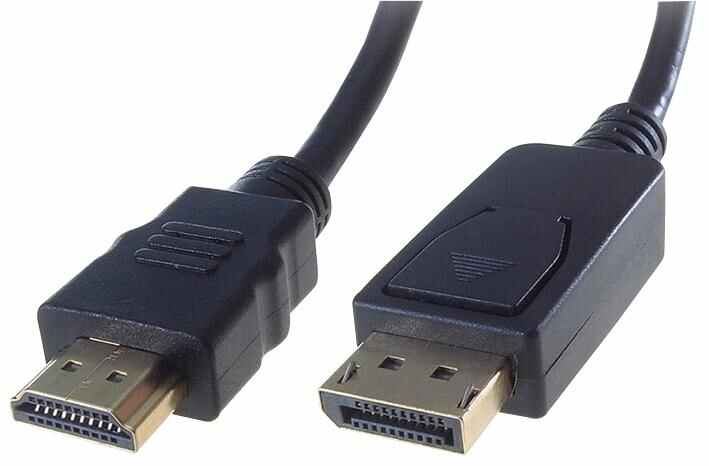 CONNEKT GEAR - HDMI auf DisplayPort Adapterkabel, 2m Schwarz, vergoldet