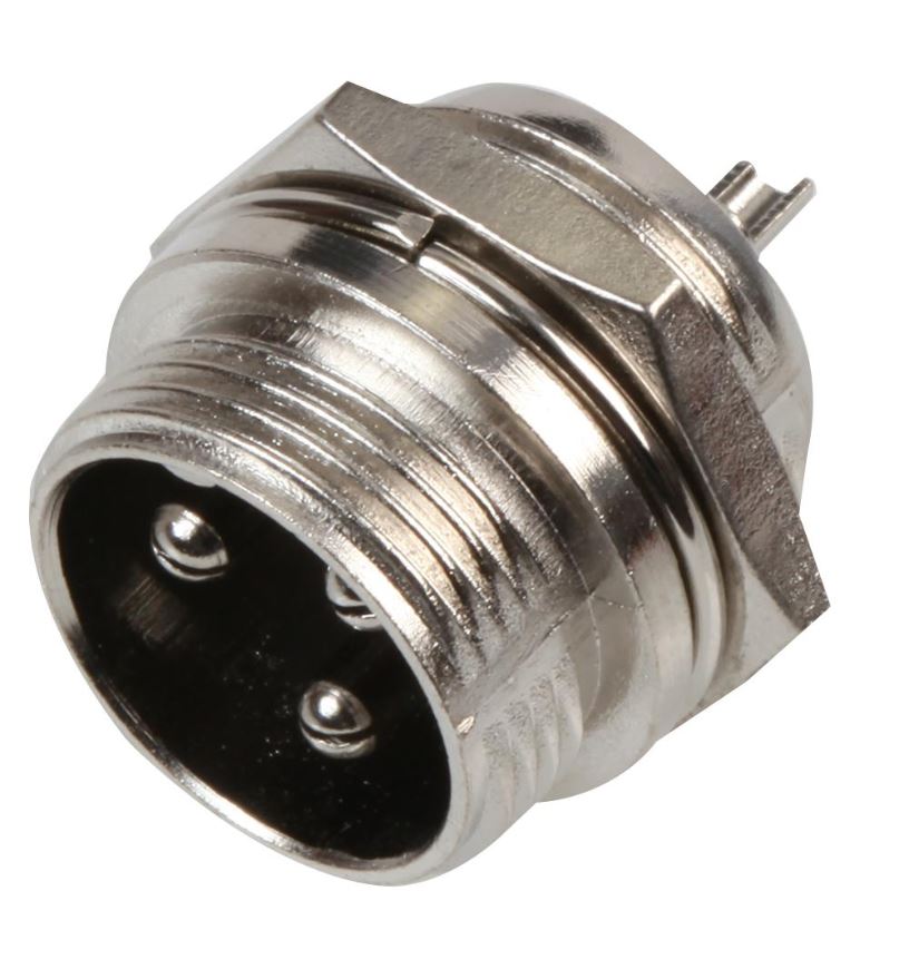 PRO SIGNAL Conector de Painel de 3 Polos com Pinos de Soldar