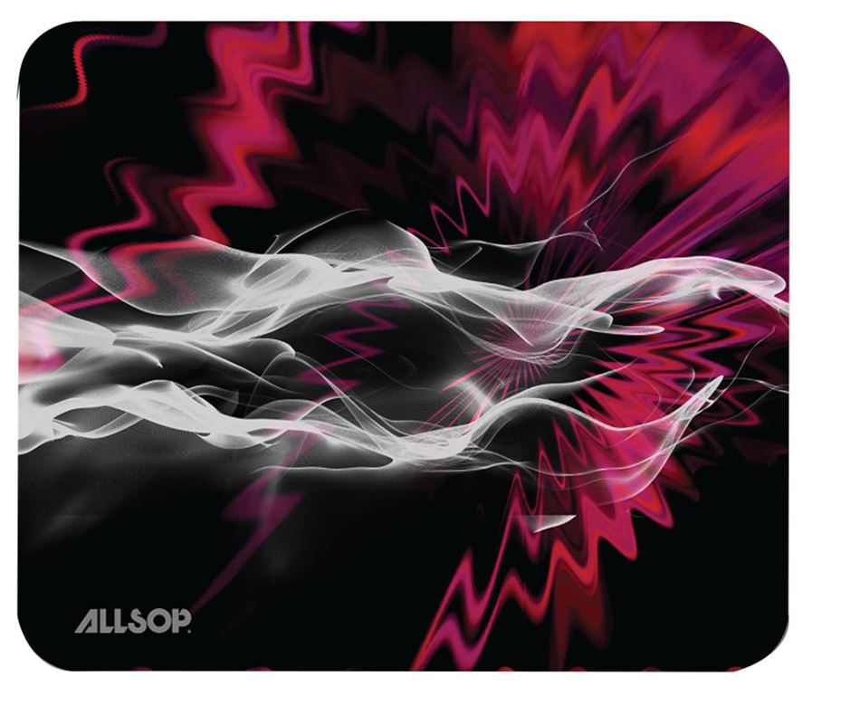 Tapis de souris ALLSOP Red Whisp - Rouge, antidérapant et haute précision