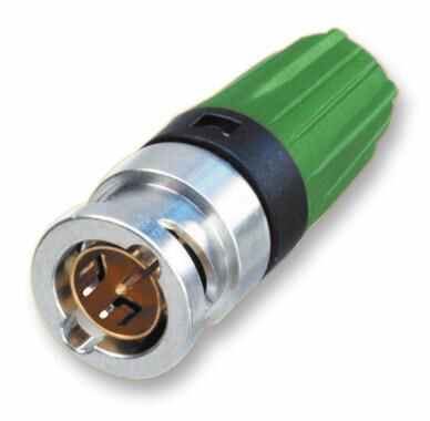 NEUTRIK BNC Plug RearTWIST, Platino Dorato, 75Ohm, Verde