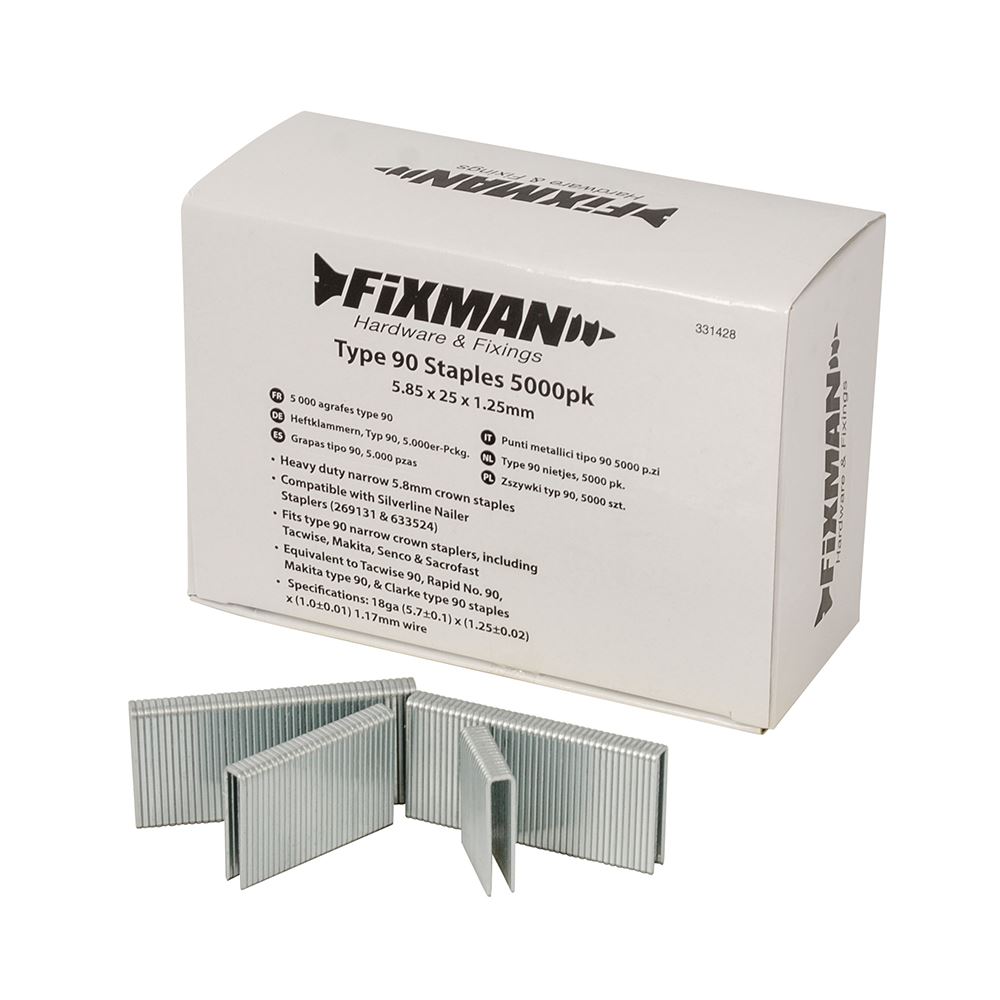 Fixman 타입 90 스테이플 5000개입 - 5.8 x 25 x 1.25mm