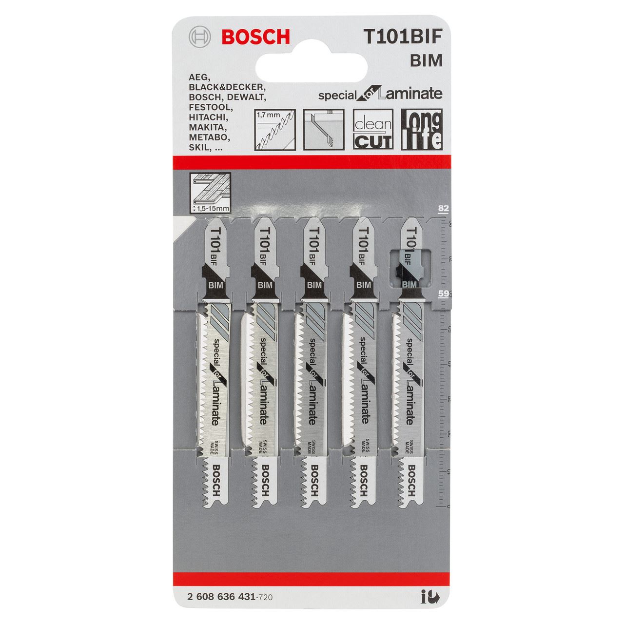 Bosch T101BIF Laminaat Zagen Set van 5