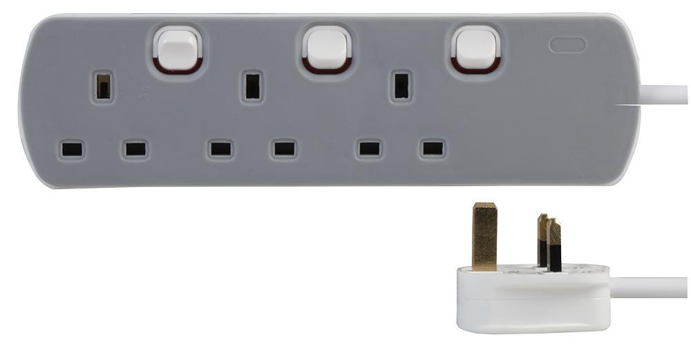 PRO ELEC 3-Weg Verlengkabel, 13A, 1m, UK Stopcontacten