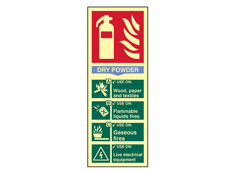 Scan Brandbluscomposietbord, Poederblusser, 75x200mm, Fotoluminiserend
