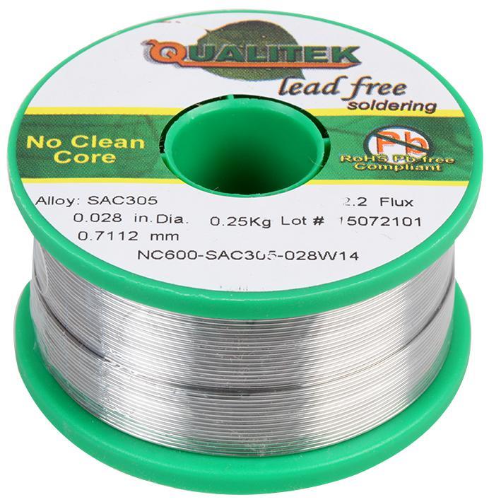 QUALITEK - Lötzinn bleifrei, No-Clean, 0,7mm, 250g