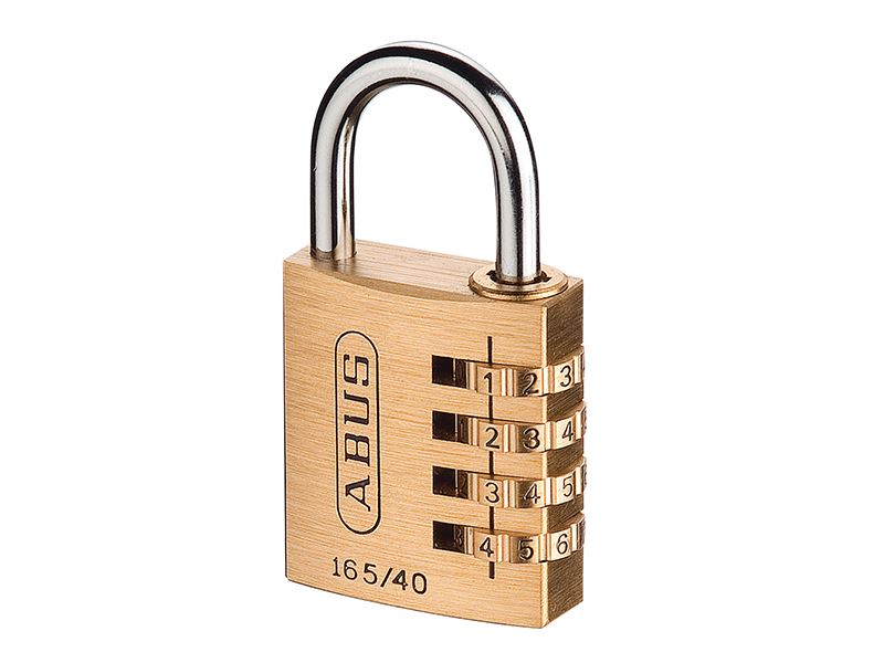 ABUS 165/40 Combination Padlock, 4-Digit, Brass, 40mm