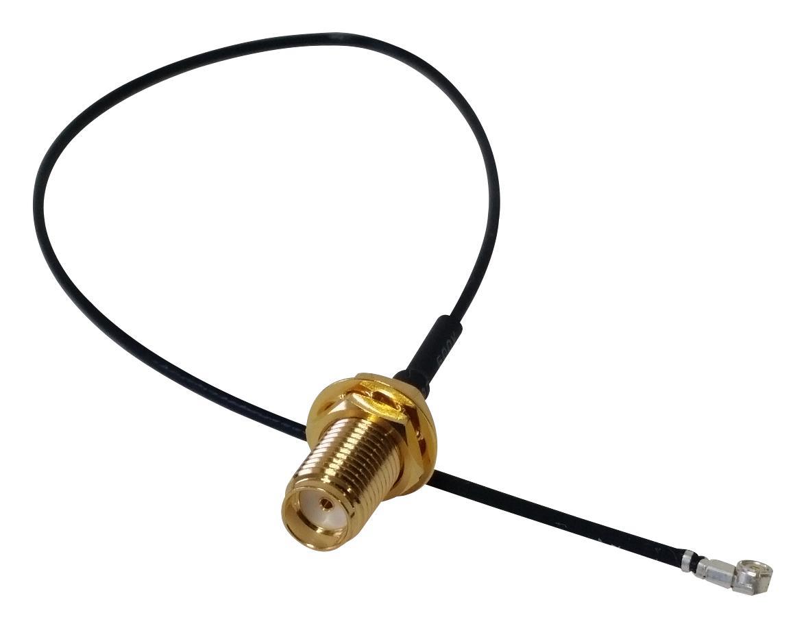 Multicomp Pro U.Fl to SMA Coaxial Cable, 100mm, 50 Ohm, Black