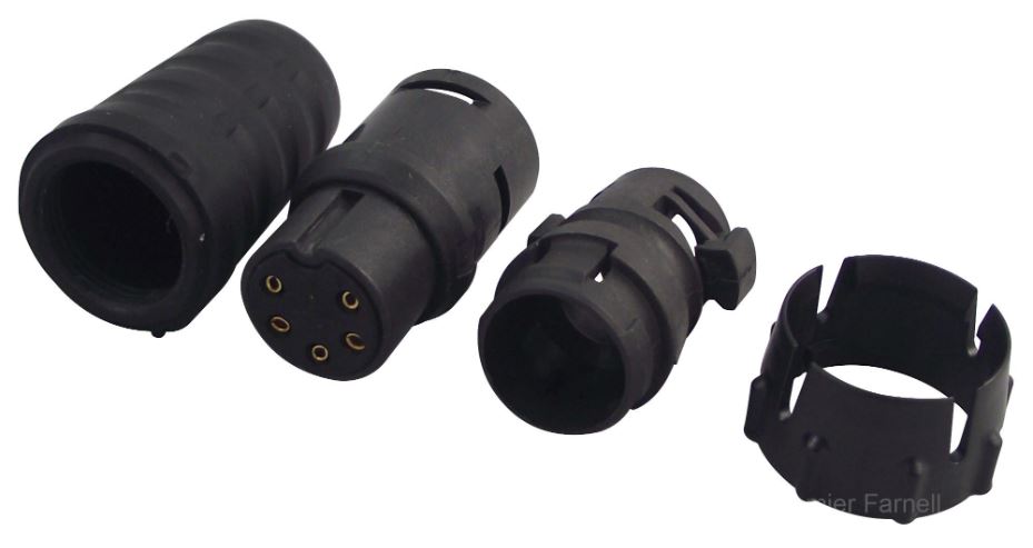 SWITCHCRAFT/CONXALL EN3 Series 5-Way Weathertight Socket
