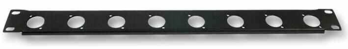 Pro Signal 1U 19 Inch Rackpaneel voor 8x XLR-aansluitingen, Zwart, Staal