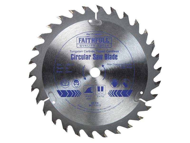 Faithfull TCT Accu-trimzaagblad 136mm x 10mm (30T POS)