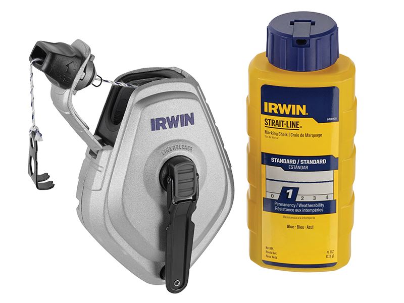 IRWIN Strait-Line HPP Chalk Reel Set with 30m Line & Blue Chalk