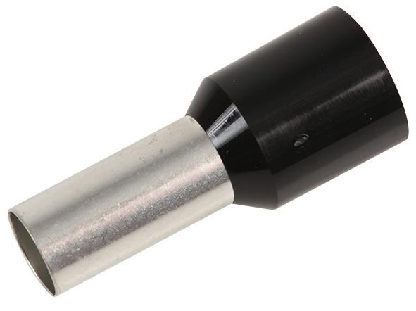 CONCORDIA TECHNOLOGIES 25mm² Black Bootlace Ferrules, Pack of 50