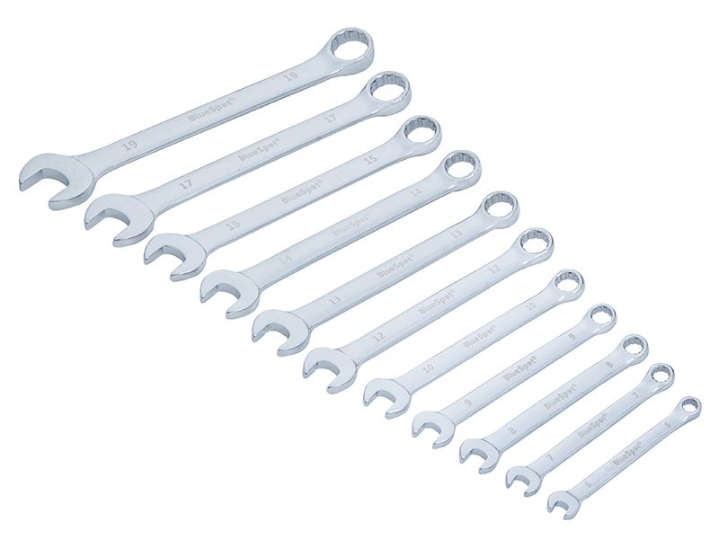 BlueSpot Tools 11-Piece Combination Spanner Set, Chrome Vanadium