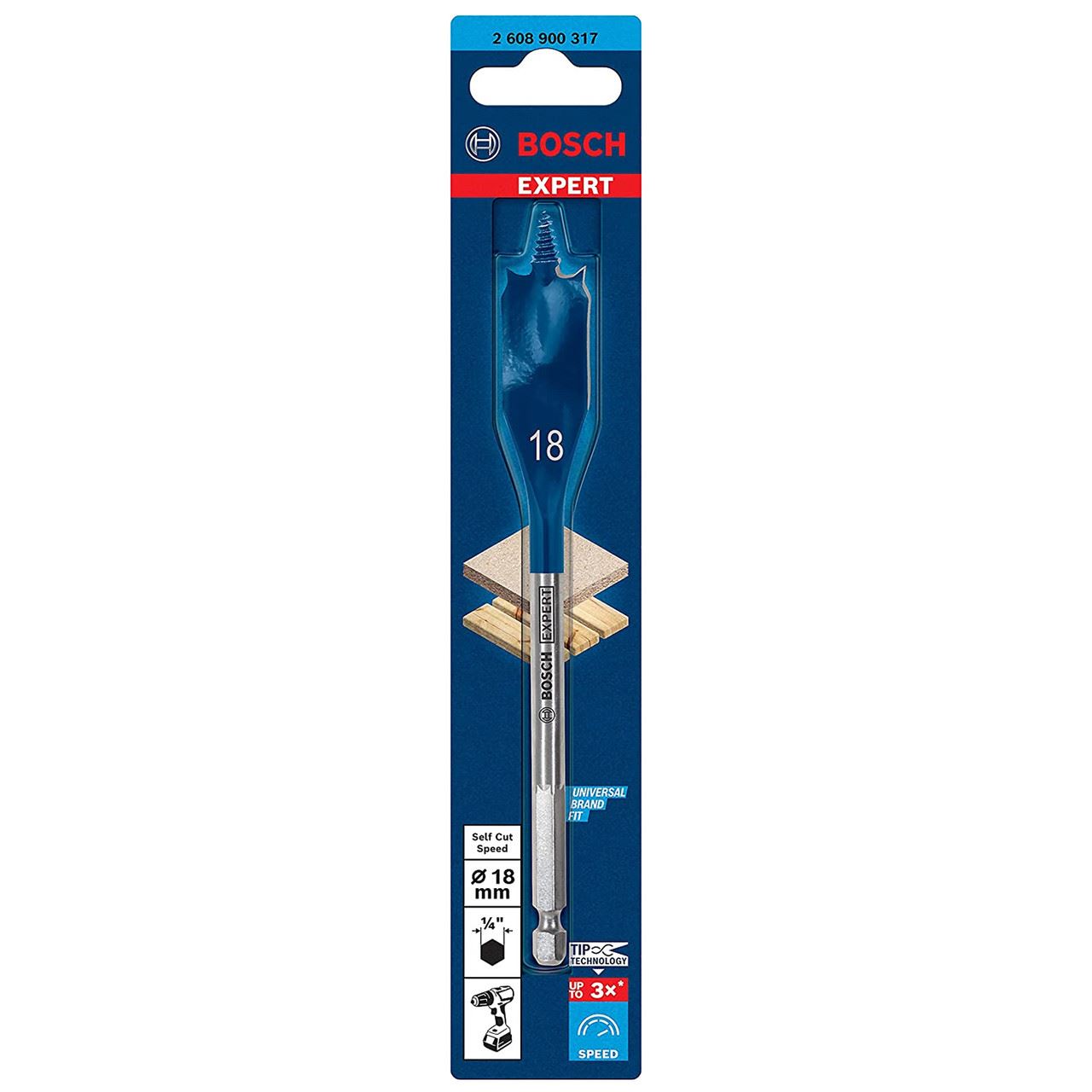 Bosch Expert SelfCut Speed - Punta a Vite Senza Fine 18mm x 152mm