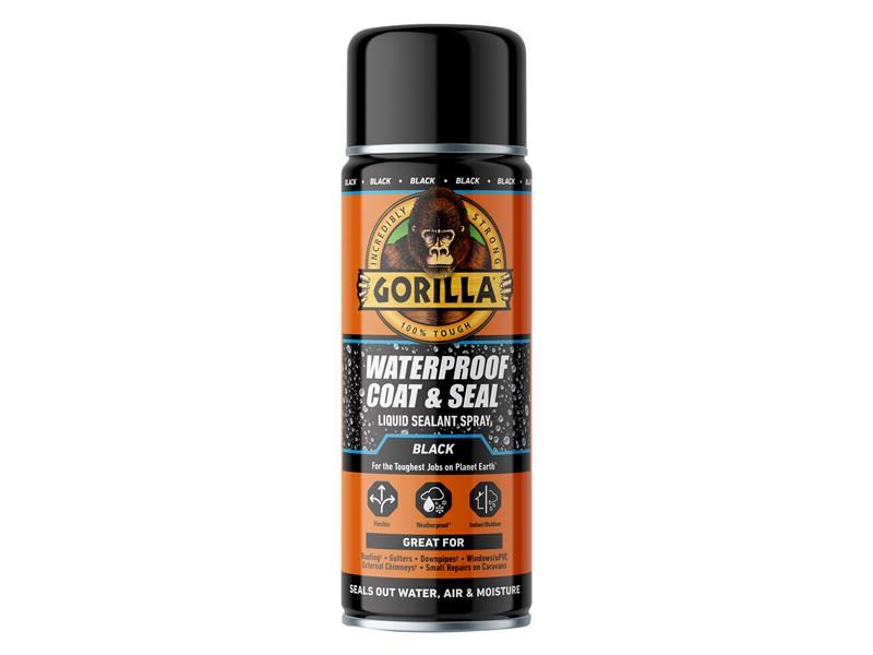 Gorilla Glue Waterproof Coat & Seal Spray, Black, 450ml