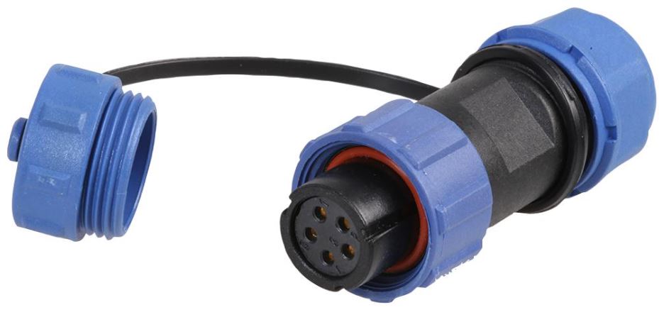 PRO ELEC 5-polige cirkelvormige draadconnector socket, IP68, 5-8mm