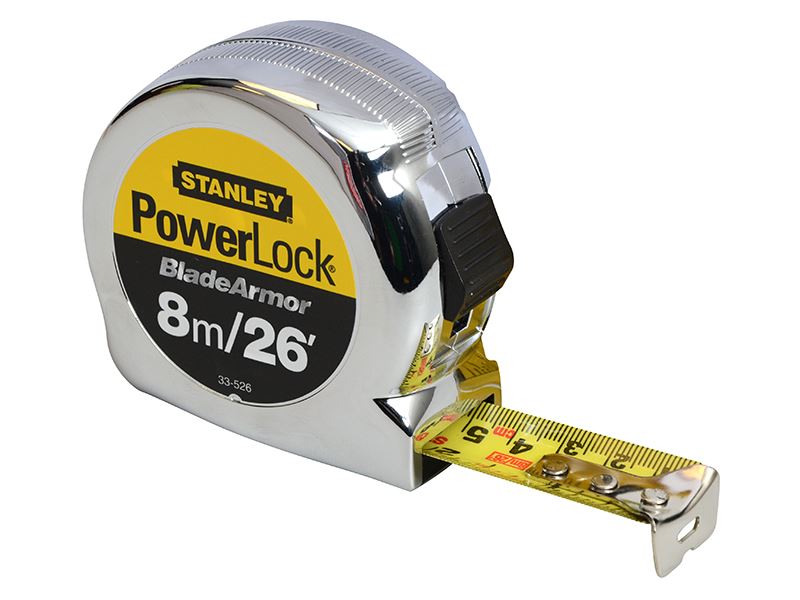 STANLEY PowerLock BladeArmor ポケット巻き尺 8m/26ft 25mm