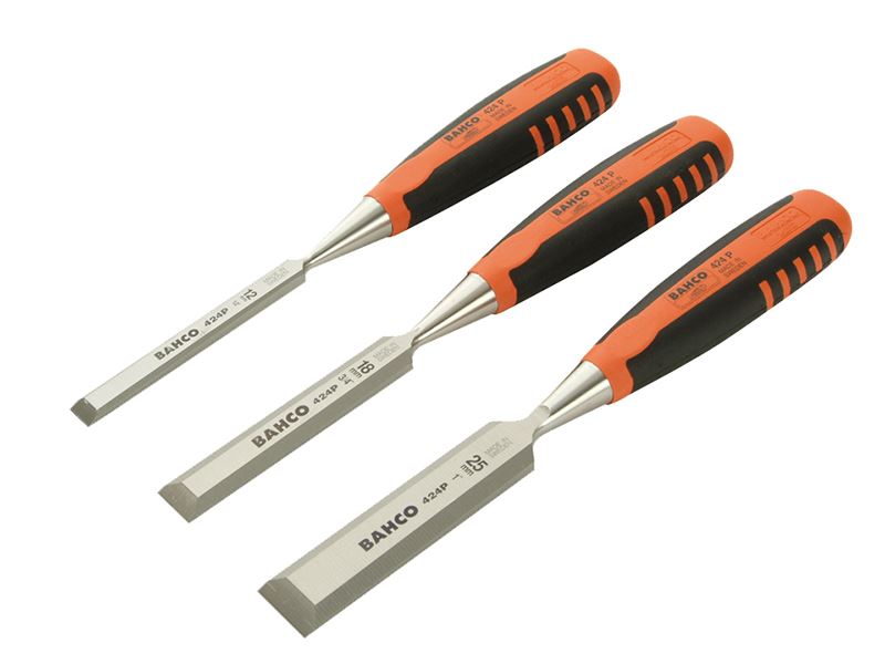 Bahco 424-P Bevel Edge Chisel Set, 3-Piece, 12-25mm