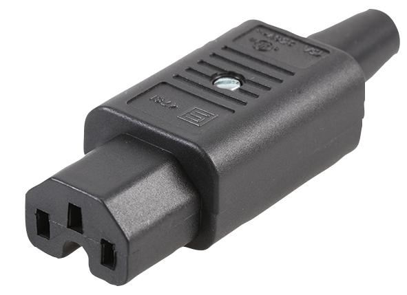 SCHURTER C15 Rewireable IEC Connector, 250V, 15A, Straight