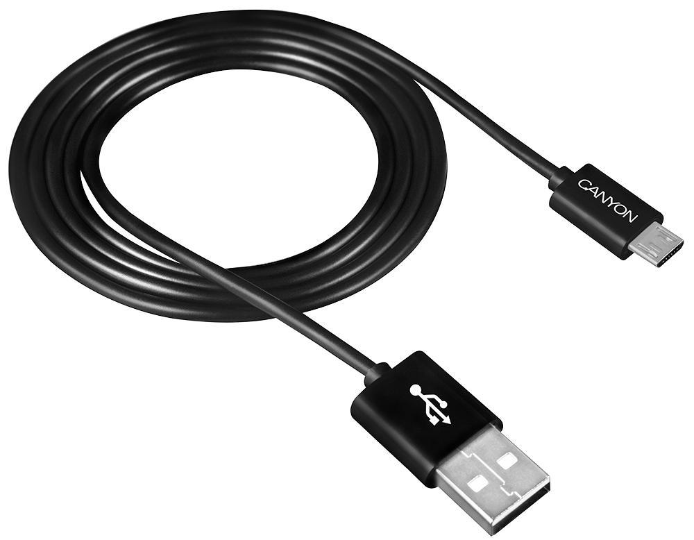 CANYON USB na Micro USB kabel, 1 m, černý, nabíjení a synchronizace