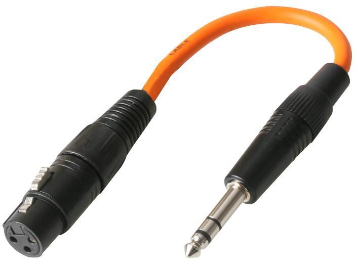 Pulse - Καλώδιο Παρεμβολής 3-Pin XLR σε 6.35mm Στερεοφωνικό Jack, 23cm, Πορτοκα